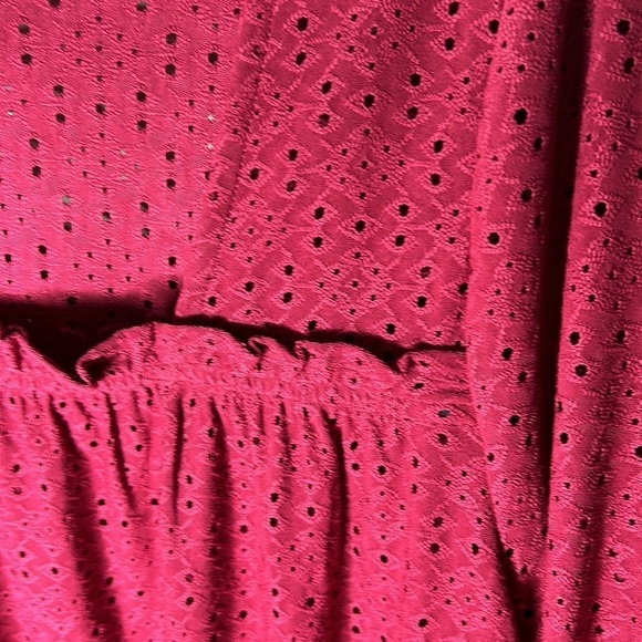 LANE BRYANT Pink Eyelet 3/4 Sleeve Square Neck Top Size 18/20 - Picture 13 of 16